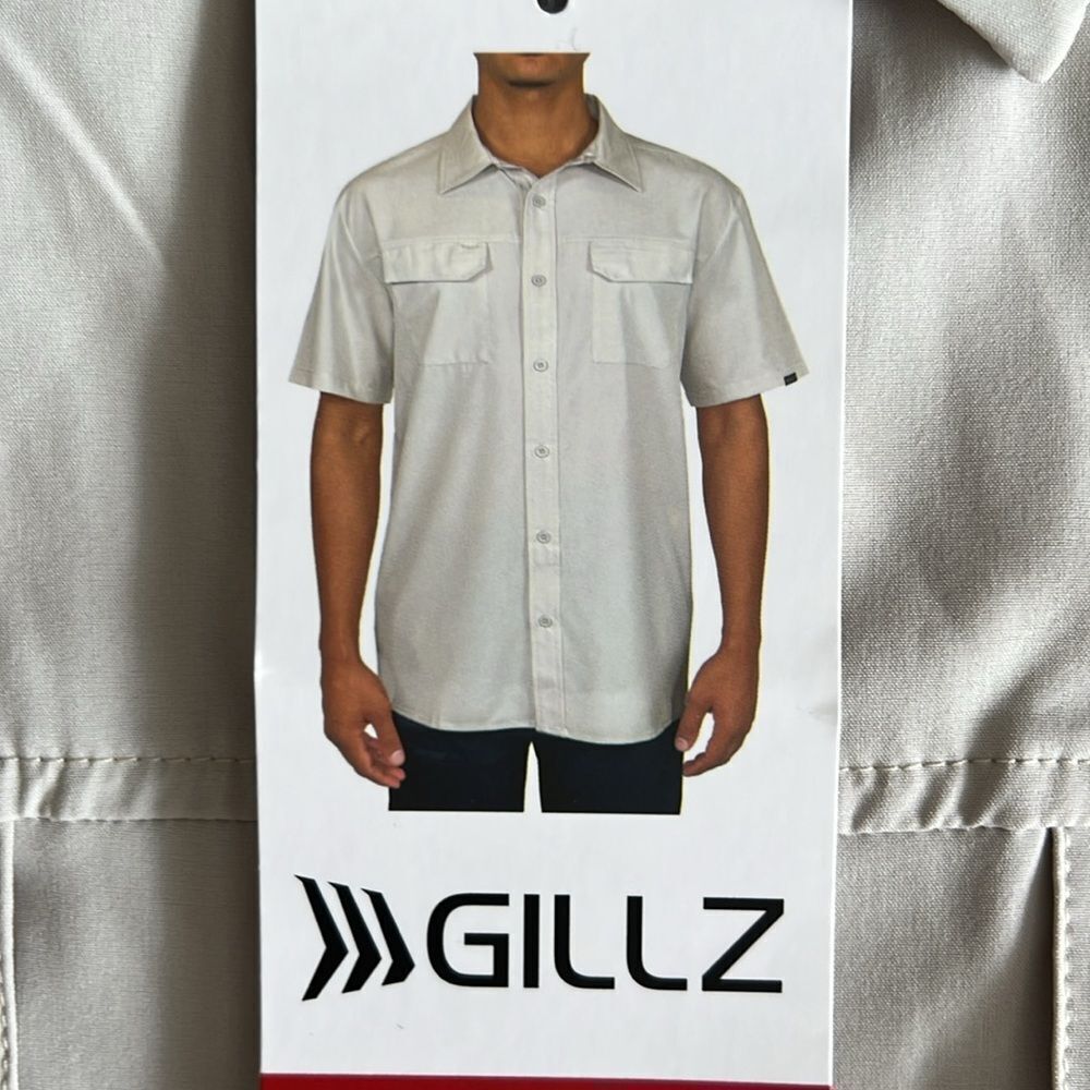 Gillz Men’s Button Down Short Sleeve Breathable Shirt M